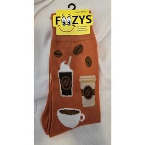 Mens Foozys Fall Coffee Theme Novelty Socks Shoe Adult Sz 10-13